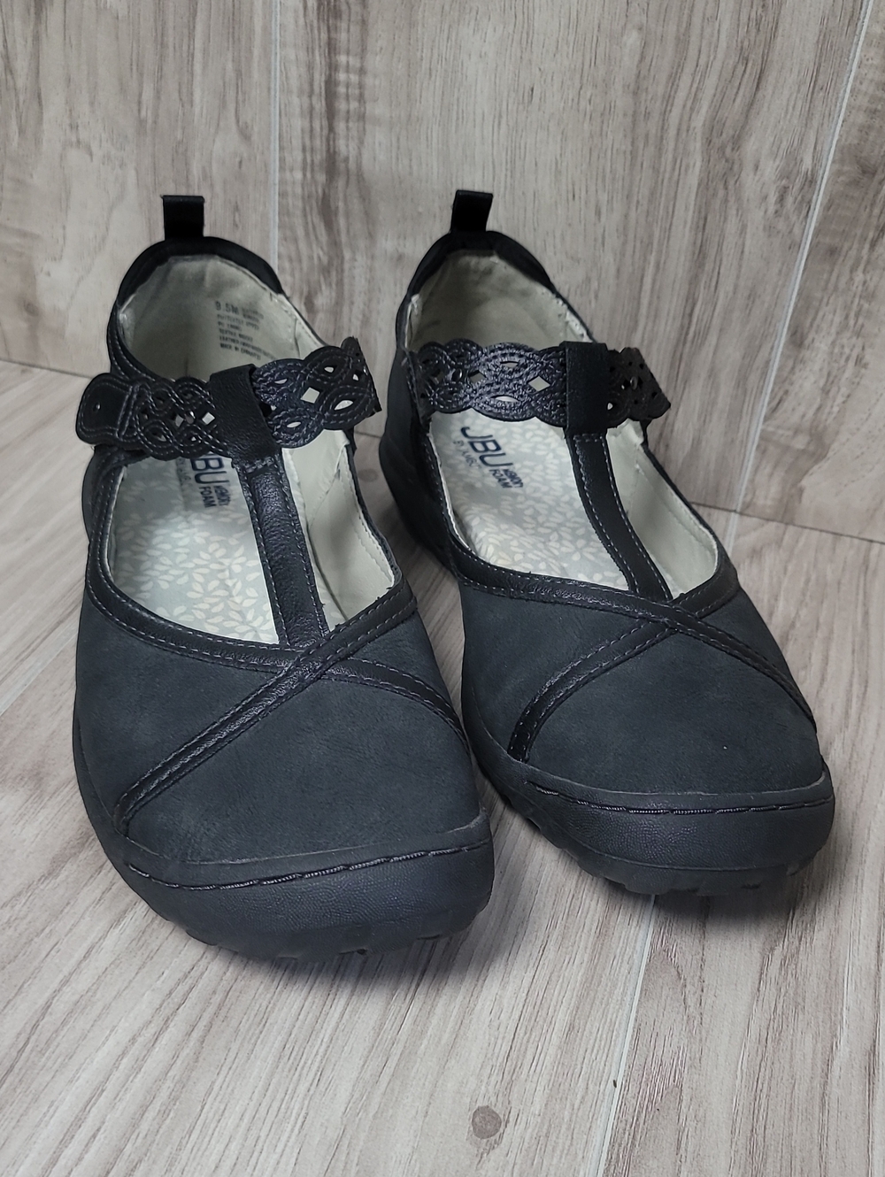 JBU by Jambu Buttercup Memory Foam Women's Mary Jane Black Flats Size 9.5